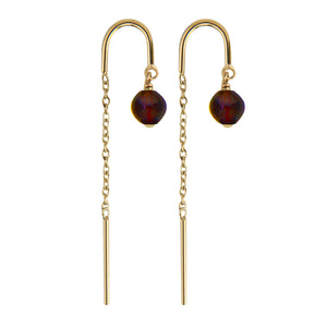 Rouge Noir Garnet Chain Earrings
