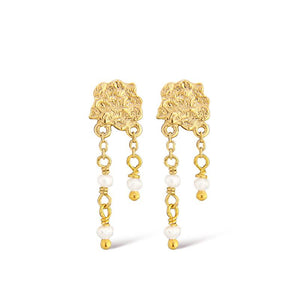 I AM GOLD Pearly Cascade Earrings