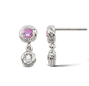 I AM GOLD Double Drop Pink Earring