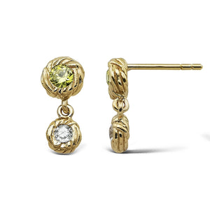 I AM GOLD Double Drop Green Earring
